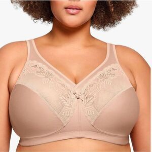 Glamorise 36G Women's Full Figure Wirefree Minimizer Support Bra 1003 Cafe